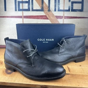 Cole Haan Grand.os Kennedy Black Leather Chukka Boots Shoes C25717 Mens US 11 - Picture 1 of 8