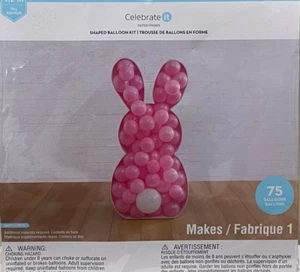 CELEBRATE IT 4 FT SHAPED PINK BALLOON BUNNY RABBIT KIT 75 BALLOONS PARTY EASTER - Picture 1 of 1