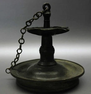 B.C.A.D ART - 14-17 Jh. Islamisch - Indische Bronze Öllampe - Bild 1 von 7