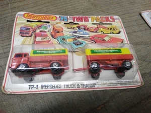 Vtg NOS 1978 Matchbox Two Pack TP1 Mercedes Truck & Trailer Diecast Display Pack - Picture 1 of 6
