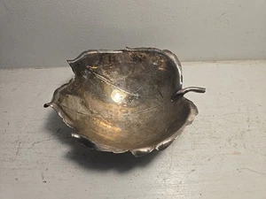 Rare MCM Sciarrotta Sterling Plate Hand Made Leaf Footed Bowl - Picture 1 of 7