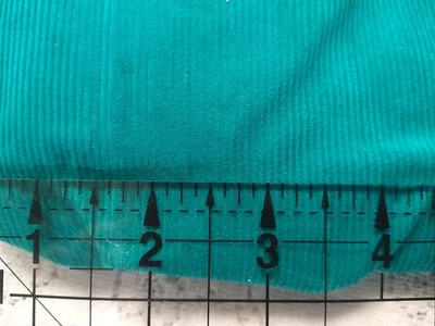 Bright Teal-Green Cotton Corduroy Fabric BTHY 18" x 47" Narrow-Medium Wale - Image 1 of 3