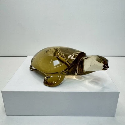 Pisapapeles ámbar transparente vidrio soplado a mano tortuga marina estilo MCM Foto 1 de 4
