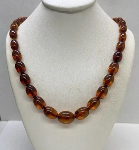 Antiguo collar de cuentas de ámbar báltico coñac natural 17,4 gramos - Imagen 1 de 5