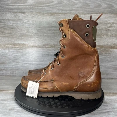 Vintage Timberland Women’s work Brown Two tone Leather Moc Toe Boots Size 7.5 - Image 1 of 4