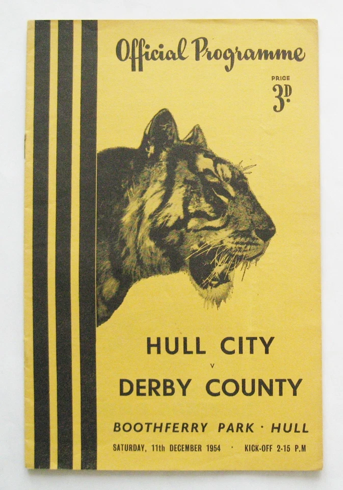 HULL CITY v DERBY COUNTY 1954/1955 *Excellent Condition Football Programme* - Image 1 of 1