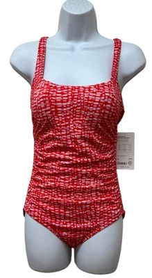 ATHLETA Women’s S Square Neck One Piece Swimsuit Hudson Red NWT $99 - Image 1 of 4
