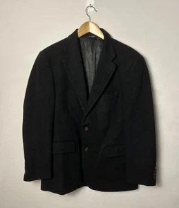 Marshall Field's Blazer Mens 40S Black 100% Cashmere Sport Coat Two Button Lined - Picture 1 of 11