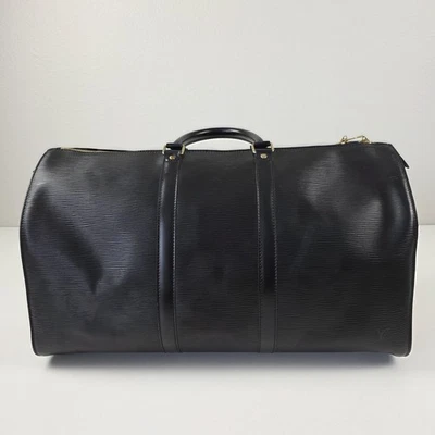 Bolso de Lona de Viaje Louis Vuitton Keepall 50 Epi Cuero Negro Hecho en Francia Foto 1 de 4