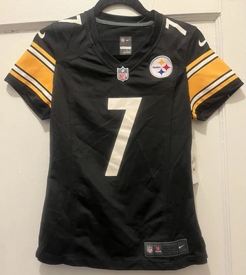 NUEVO Nike On Field Mujer Pittsburgh Steelers Roethlisberger #7 Camiseta Negra XS Foto 1 de 2