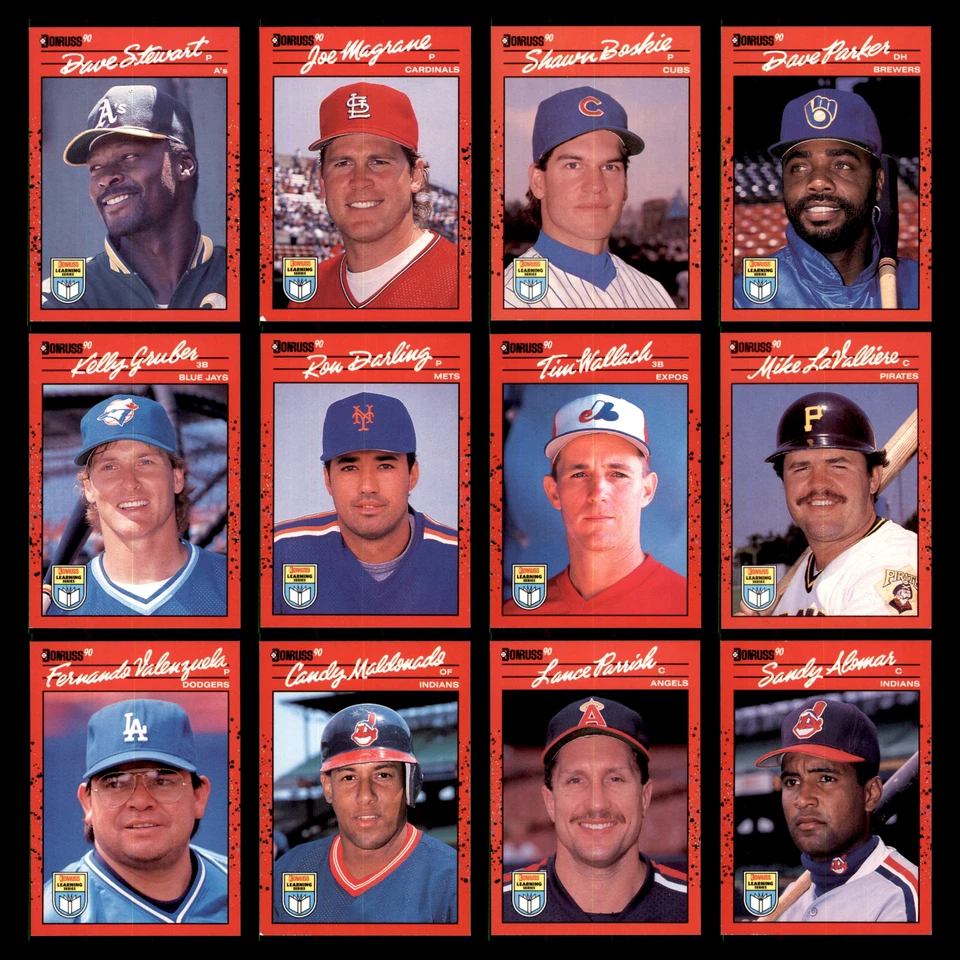 Lote de 12 tarjetas de béisbol 1990 Donruss Learning Series Dave Stewart Athletics EX MLB Foto 1 de 4