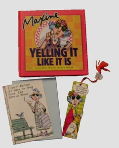 Lustiges Maxine YELLING IT LIKE IT IS Buch, Grußkarte mit Lesezeichen Vintage gemischtes Set - Bild 1 von 12