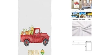 Fall Autumn Thanksgiving Pumpkin Hand Towels 16x30 in Rustic Red Pumpkin Truck - Picture 1 of 5