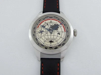 Movado Hora Mundial ¡¡¡MATRIMONIO!!! Antiguo reloj suizo hermoso para hombre EXCELENTE Foto 1 de 4