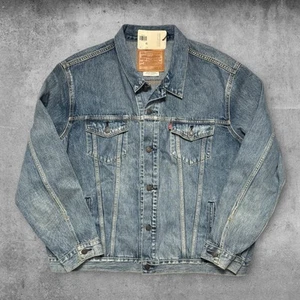 Levi's Premium Type 1 Denim Jacket Selvedge Trucker Men's Size 2XL Medium Wash - Picture 1 of 3