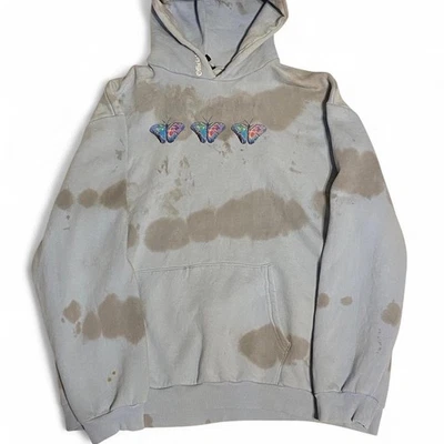 Boohooman Tie-dye Mariposa Gráfico Sudadera con Capucha Pullover Sudadera Para Hombre Grande Foto 1 de 4