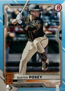 2021 Bowman #6 Buster Posey Sky Blue /499 SP - Giants 96/499  - Picture 1 of 2