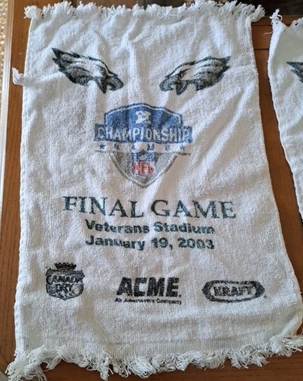 2003 Philadelphia Eagles Rally Towel Championship Game Last Game At The VET - Image 1 of 1