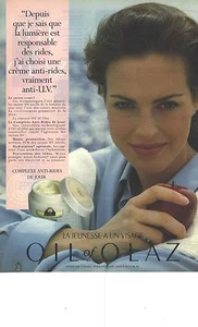 PUBLICITE ADVERTISING 1993 OIL OF OLAZ cosmétiques la jeunesse a un visage - Bild 1 von 1