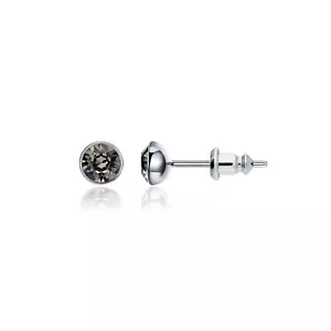 Signatur Ohrstecker W 3 Größen Crt schwarzer Diamant Swarovski Kristall Rhodium Pt - Bild 1 von 2
