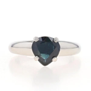 Anillo De Compromiso Solitaire De Zafiro Platino - 900 Pera 1.55ct - Imagen 1 de 10