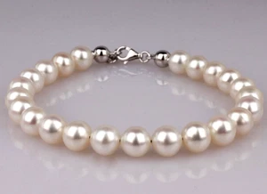 Pulsera Perlas De Agua Dulce 6,5/7MM Cierre de Oro 18CT - Imagen 1 de 2