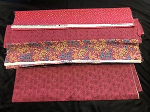 4 pieces rose print cotton fabric for quilting/crafts/doll clothes, 44"-45" W - Picture 1 of 12