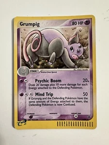 Grumpig 6/97 Holo Rare EX Dragon Set Carta Pokemon Serie E Immagini Reali NM - Foto 1 di 2