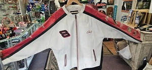 DALE EARNHARDT JR. WILSONS LEATHER NASCAR JACKET WHITE RED MENS 2XL EXCELLENT CO - Picture 1 of 23