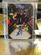 JUSTIN FIELDS AUTOGRAPH # 3/3 2022 Wild Card Auto Mania American FB Cracked Ice