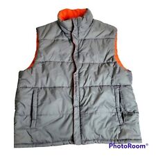 Athletic Works Reversible Puffer Vest Gray Orange Size L (42-44)