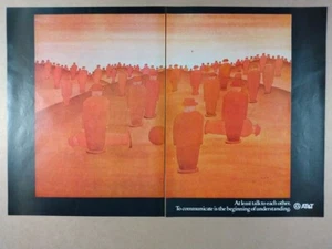 1969 Jean-Michel Folon artwork AT&T vintage print Ad - Picture 1 of 1