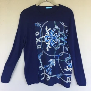 J McLaughlin Sweater Top Women S Cashmere Silk Blend Lightweight Preppy Coastal - Picture 1 of 10