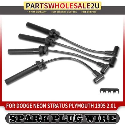 Juegos de 4 cables de bujías para Dodge Neon Stratus Plymouth Neon 1995 L4 2,0 L 7 mm Foto 1 de 4