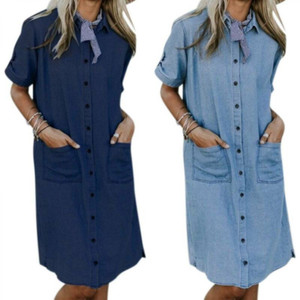 Las mejores ofertas en Camisa de manga corta de mezclilla sin marca  Vestidos | eBay