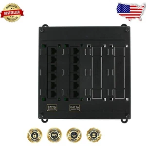 12 Port CAT 5e Twist and Mount Patch Panel in Black for Efficient Networking - Picture 1 of 2