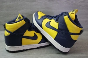 2017 Nike Women's Dunk High Retro Michigan Sneakers 854340 700 Rare WMNS Size 7 - Picture 1 of 10