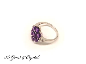 Genuine Amethyst Gemstone Ring - Sterling Silver (Size US 7.75) - Picture 1 of 9