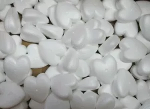 25 Styrofoam Polystyrene Dylite Hearts Shapes Forms Kids Crafts Valentine's Day - Picture 1 of 5