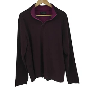 Pullover Bonobos slim 1/4 zip maglia felpa manica lunga taglia XL viola elasticizzato - Foto 1 di 12