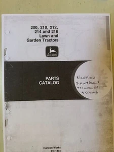 WHEEL HORSE 200 series  Parts List  Electrical Schematic + Lift + WH Decal - Imagen 1 de 2