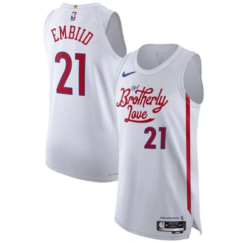 AUTHENTIC Joel Embiid Nike ADV Philadelphia 76ers 22-23 NBA City Edition Jersey Cover