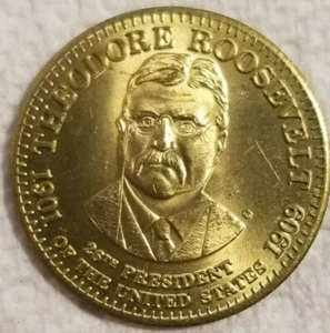 Vintage US President 1 Inch Coin Token Theodore Roosevelt - Picture 1 of 3