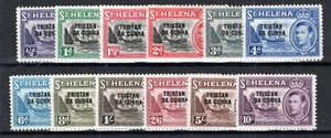 Tristan da Cunha 1952 St Helena opt set SG 1-12 MH - Picture 1 of 1