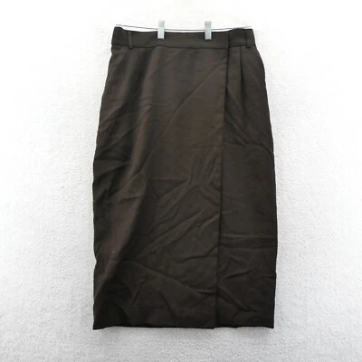 Dana Buchman 裙子 16 码女式 31x31 棕色羊毛商务学院风专业 — 第 1/4 张图片