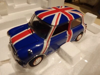 Mini Cooper S 1967 azul Union Jack edición limitada raro Franklin Mint, LEER Foto 1 de 4