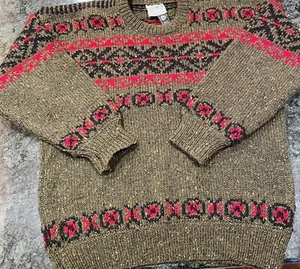 SPELANA Fair Isle Wollpullover Grobstrick gesprenkelt Pullover IRLAND Gr. M warm - Bild 1 von 10