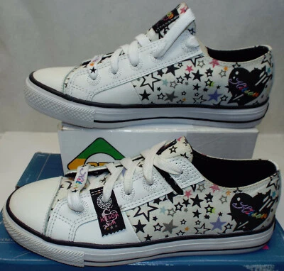 Nuevos zapatos para mujer 7 Kitson Starbright negros blancos cuero y lona precio de venta sugerido por el fabricante $65 Foto 1 de 4