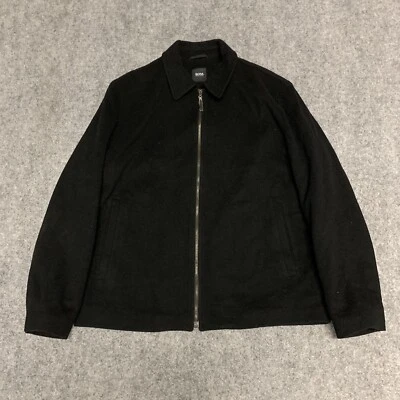 Abrigo Hugo Boss Negro Lana Cachemira Cremallera Completa Para Hombre Talla 56 46R O XL Foto 1 de 4