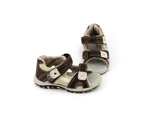 Sandalias B Free velcro imitación cuero textil beige marrón talla 25 - Imagen 1 de 6